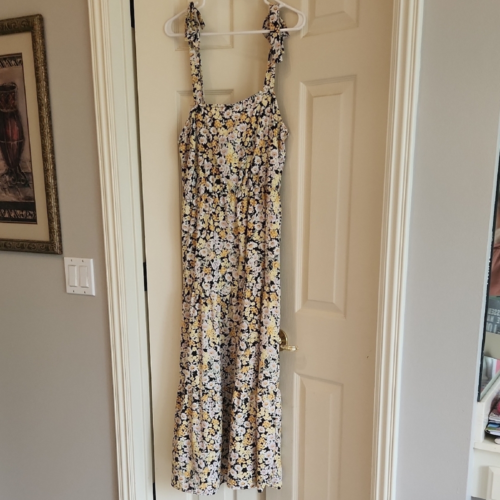 Sanctuary Floral Maxi Dress - Black, White, Yellow